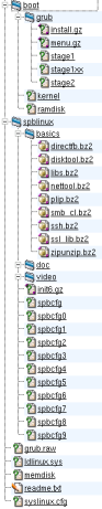 folders and files: boot from usb